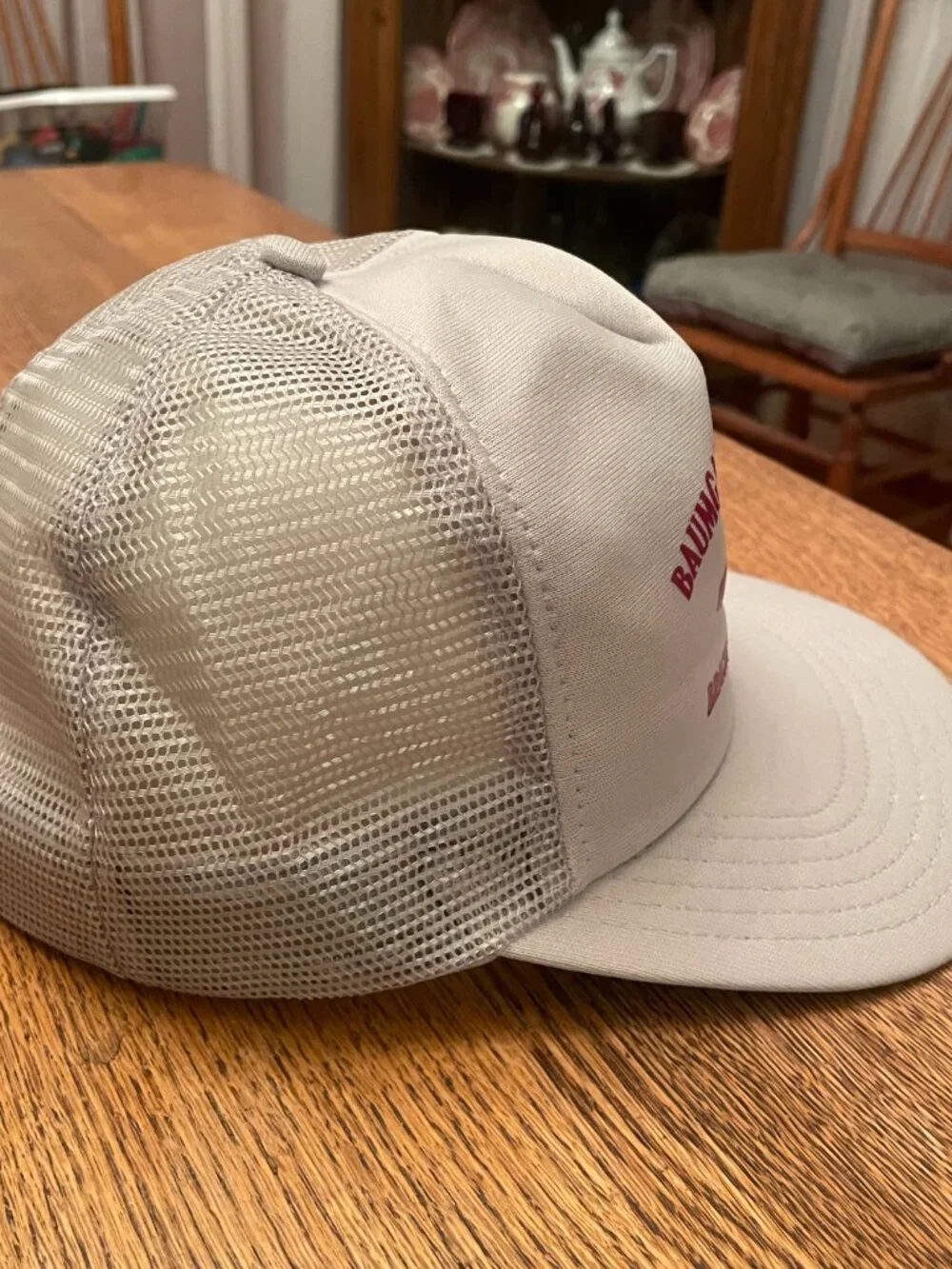 Baumgartner Trucking Brighton, Colorado Gray Snapback Trucker Hat made in USA